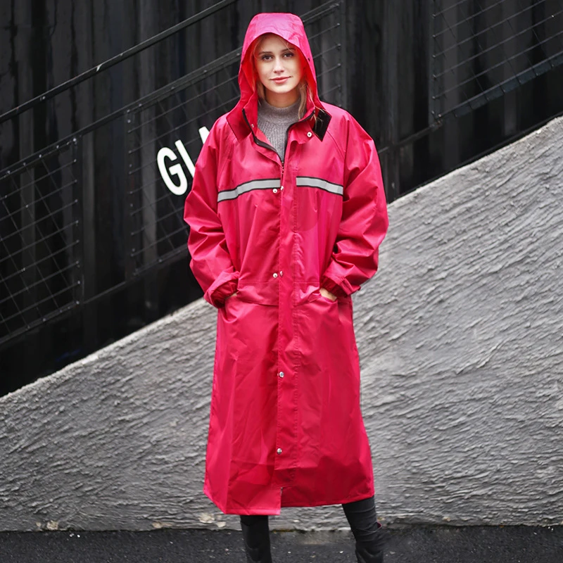 Камуфляжные дождевики для взрослых с водонепроницаемой прозрачной маской модные длинные дождевики пончо Универсальный дождевик для походов на открытом воздухе YY062 - Цвет: Красный