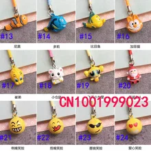 10 шт. Мини Санта Клаус форма цепи смешной лица дизайн мобильного телефона Шарм ремень колокол сотовый телефон кулон Модные аксессуары для сумки