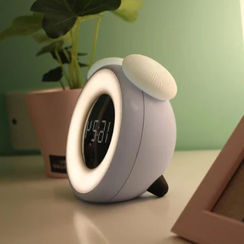 

Modern LED Alarm Clock Student Bedside Decoration Induction Small Night Light Intelligent Table Watch Clocks for Birthday Gifts