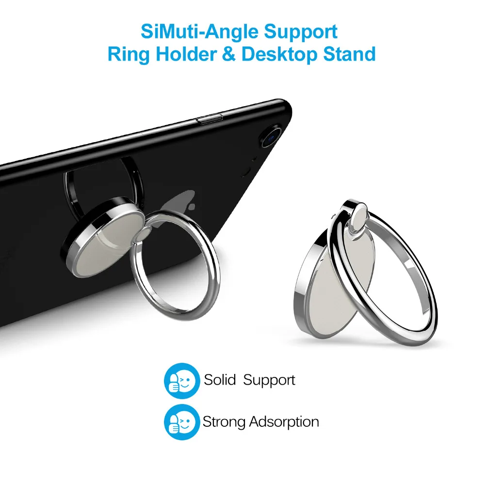 CHOETECH Phone Ring Holder for Samsung S8 Plus 360 Degree Rotation Universal Metal Finger Ring Holder For Phone Stand Bracket