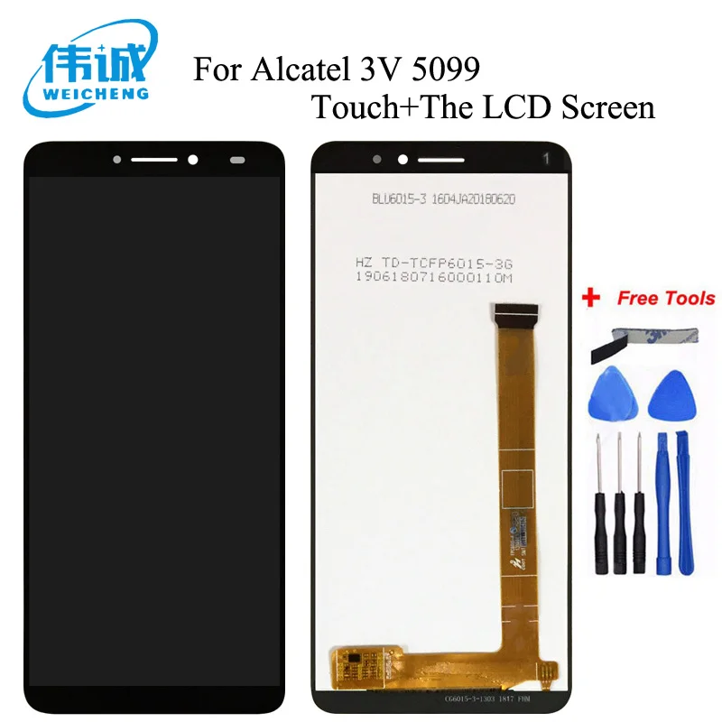 

WEICHENG For Alcatel 3V 5099 5099A 5099D 5099Y 5099U Complete LCD Display+Touch Digitizer Panel Glass Sensor Assembly Spare Part