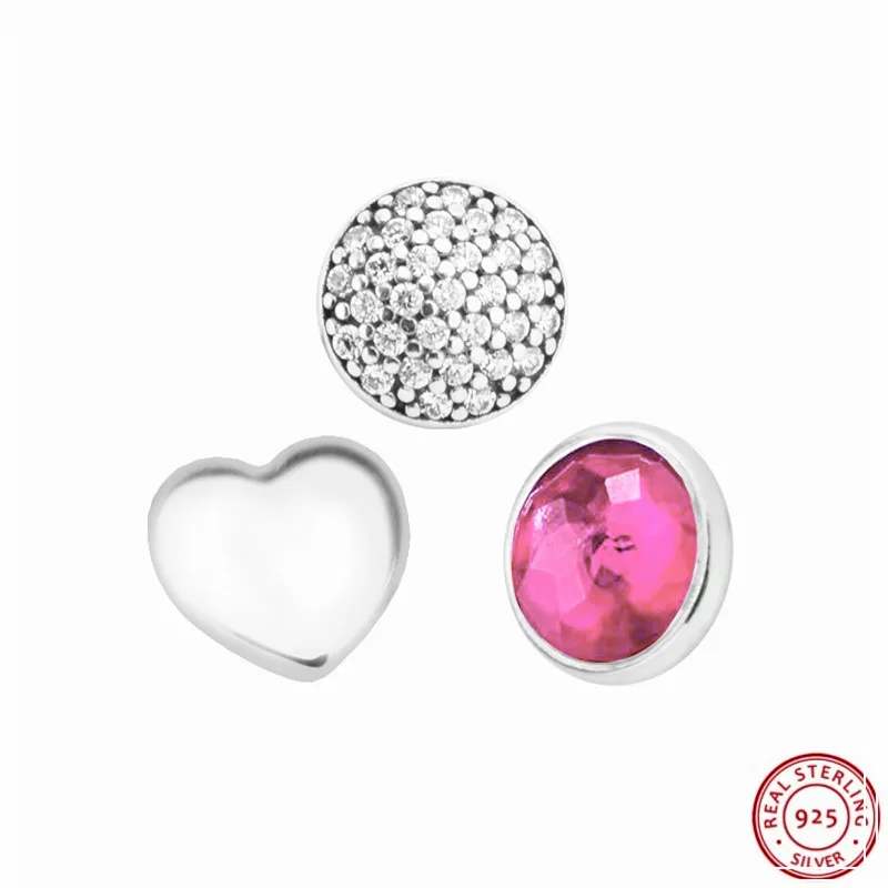 

July Droplet Petite Beads DIY Fit Pandora Floating Locket Necklaces Pendants or Bracelets Silver 925 Original 3PCS/Lot FLS009-7
