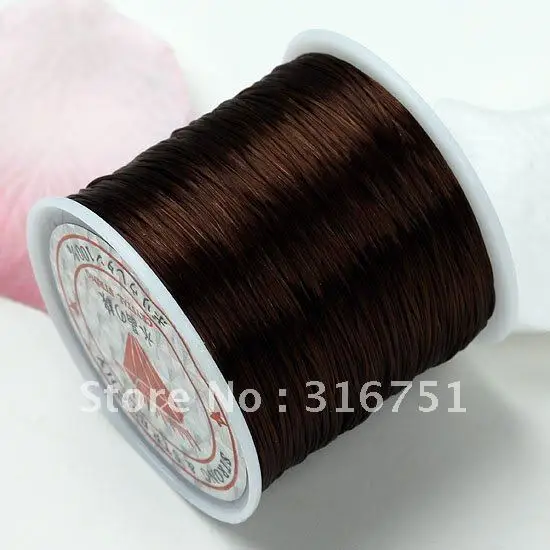 

Free Shipping 5 Rollsx10M Coffee Stretch Elastic Beading Cord/String/Thread 0.8mm/diy (w00432)