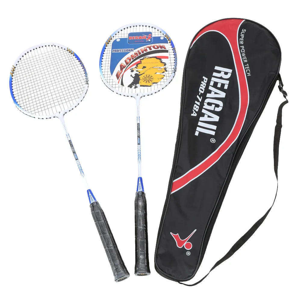 REGAIL 2Pcs Lightweight Badminton Racquet with Carry Bag Training