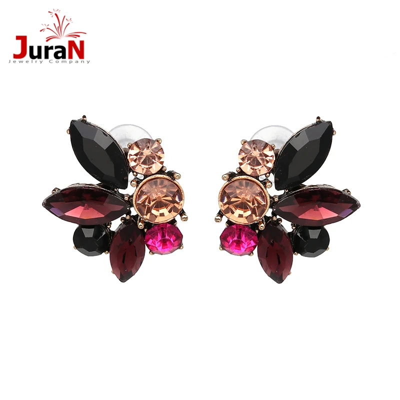JURAN бренд хорошего качества Спайк Кристалл серьги Модные Простые Стеклянные рождественские симпатичный с кристаллами ювелирные серьги оптом