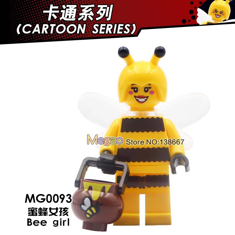 

Single Bee Girl Legoings Pumping Series Panda Balloon Girl Action Figures Bricks Building Blocks Collection gift Toys children
