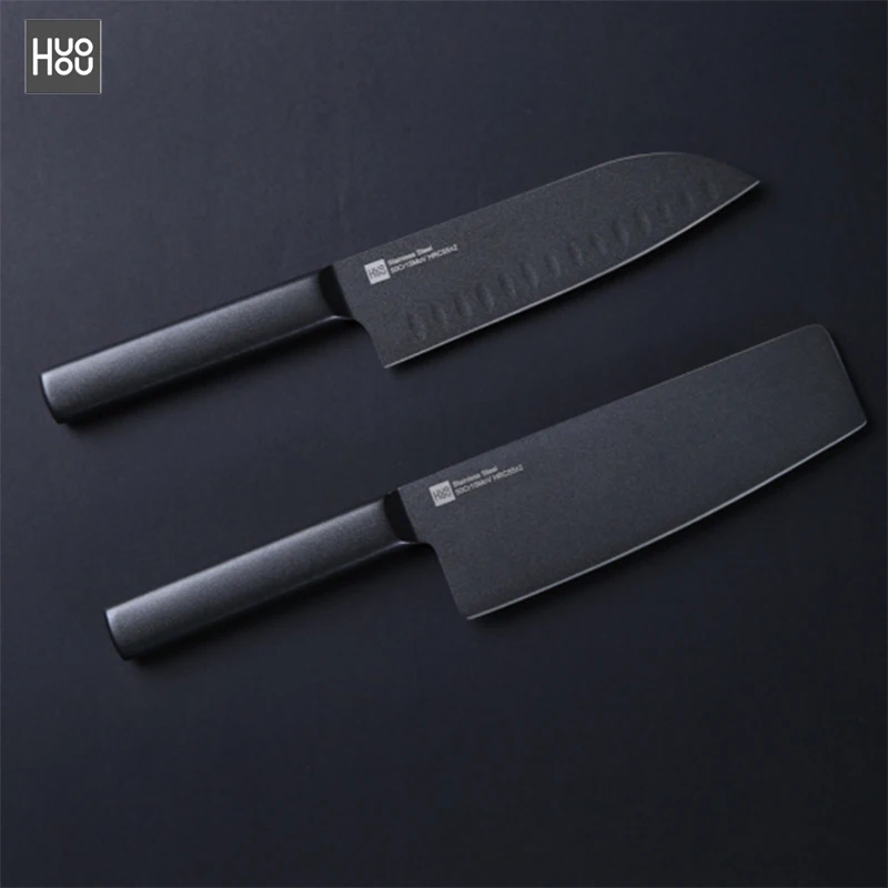 

Xiaomi Mijia HUOHOU Cool Black Kitchen Non-Stick Knife Stainless Steel Knife Set 307mm Slicing Knife + 298mm Chef Knife