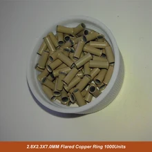 Я кончика Волос Бисер Микро Кольца 1000 Шт Micro медные Трубы Черный коричневый Блондинка Вспыхнул медное кольцо мини-замки 2.8x2.3x7.0 мм