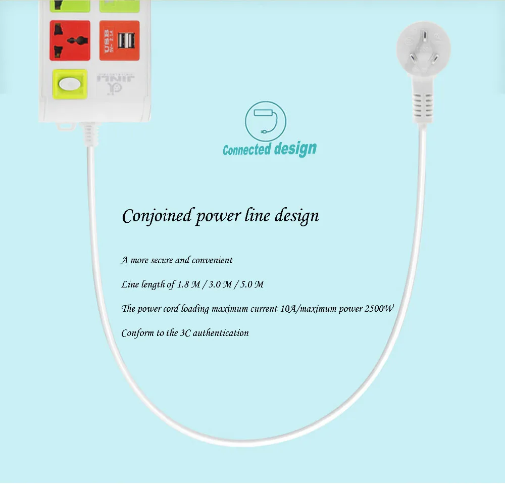 240 В ~ 100 в eu power strip с защитой от молнии