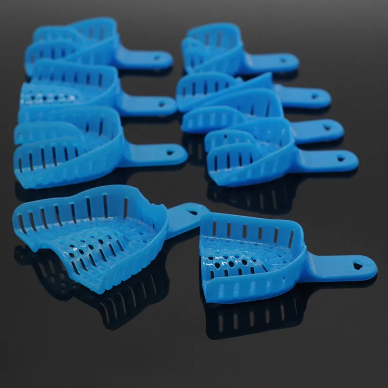 

Dentistry Clinic 9Pcs/set Blue Plastic Impression Trays Denture Instrument