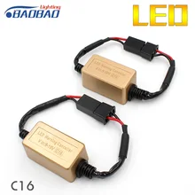 2 Pcs C16 Car LED Headlight Decoder, Canceller 9005 9006 H1 H3 H4 H7 H11 car styling Error Free Load Resistor Canbus Decoder pair h4 hb3 hb4 led car headlight canbus decoders h7 h11 h13 anti flicker error free h1 h3 warning resistor canceller