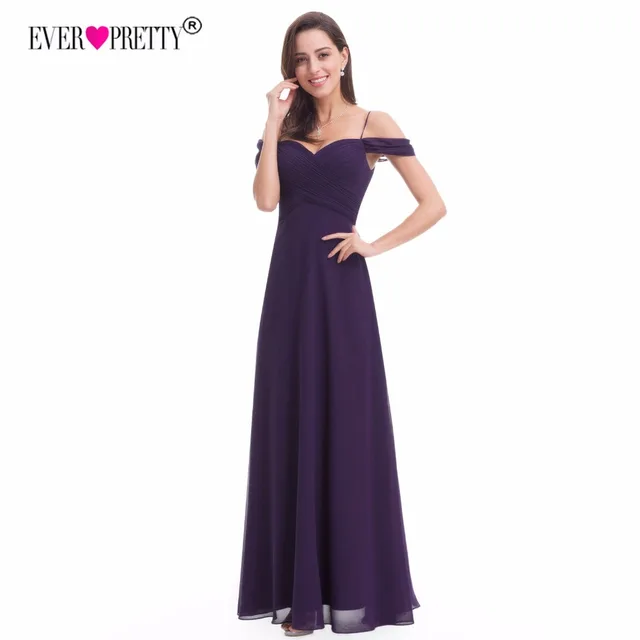 Off Shoulder Chiffon Bridesmaid Dress