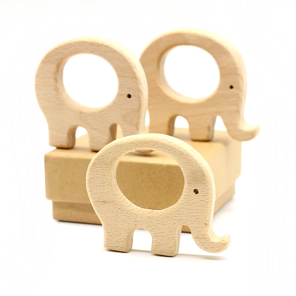 

20pcs X 70mm Unfinished Beech Wooden Teether Elephant Free Teether Clip Pacifier Clip Elephant Charm Nursing Necklace