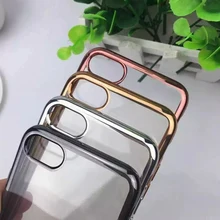Bling гальванических Мягкие TPU чехол для iPhone 7 Plus I7 покрытие хром розовое золото сотовый телефон силиконовый гель кожа крышка 100 шт