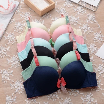

Mozhini High Quality Teenage Girl Underwear Bra Small lady push up bra together small bust sexy bra Sexy Small Women Deep V bra