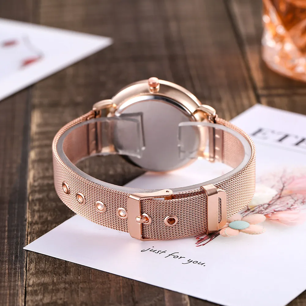 

Minimalist Watch Reloj Mujer Rose Gold Watches Women Fashion 2018 Stainless Steel Bracelet Women Watch montre femme &Ff