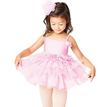 Гимнастический купальник детский балетный костюм Женская сценическая одежда для выступлений костюмы милое платье принцессы слинг