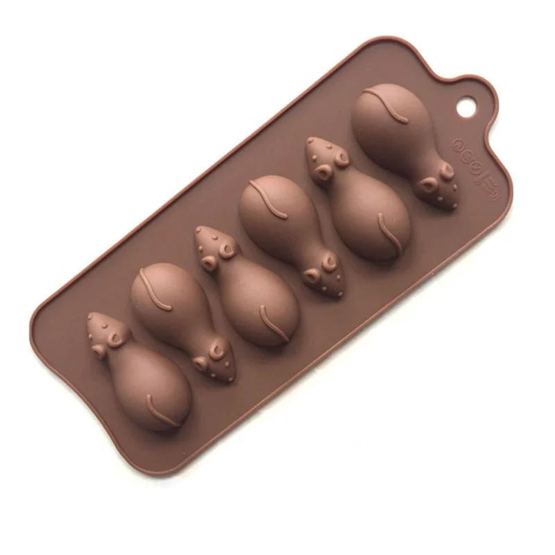 6 Полость Мышь Крыса силиконовая форма для торта Choco поздний ледяной поднос Panna Cotta