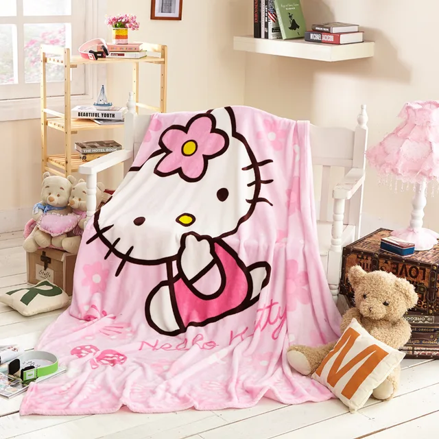 King Size 200x230cm Hello Kitty Blanket for Adult/kids Soft Warm Coral