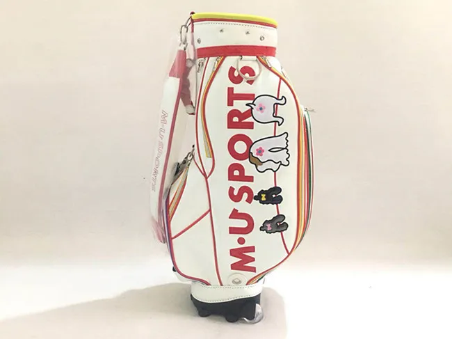 

Brand New M.U SPORTS Golf Bag White Color M.U SPORTS Standard Golf Clubs Bag Waterproof With Wheel EMS Free Shipping
