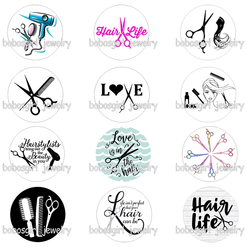 

Hair salon Hairdresser glass snap button photo print Phone Holder GS9338