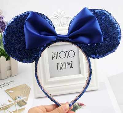 Headwear Minnie Mouse Ears Headband Festival DIY Hair Accessories Hairband Christmas Sequin Hair Bows for girls women gift - Цвет: 2