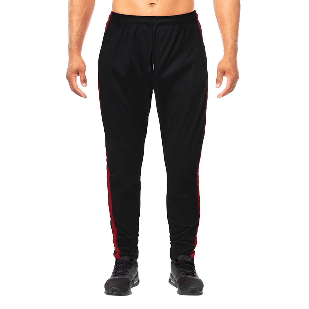 FeiTong/модные брюки; Pantalones Hombre; удобные мужские брюки для бега; однотонные повседневные спортивные брюки с эластичным шнурком для бега