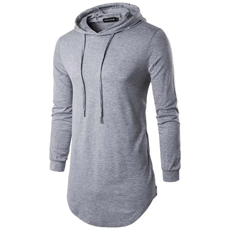 Extra Long T Shirt Men 2022 Brand Hooded T Shirt High Street Longline