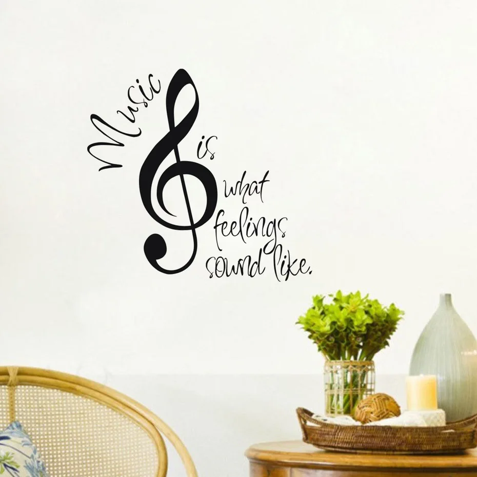 Muziek muurstickers home decor "Muziek Is Wat Gevoel Als..." Quotes