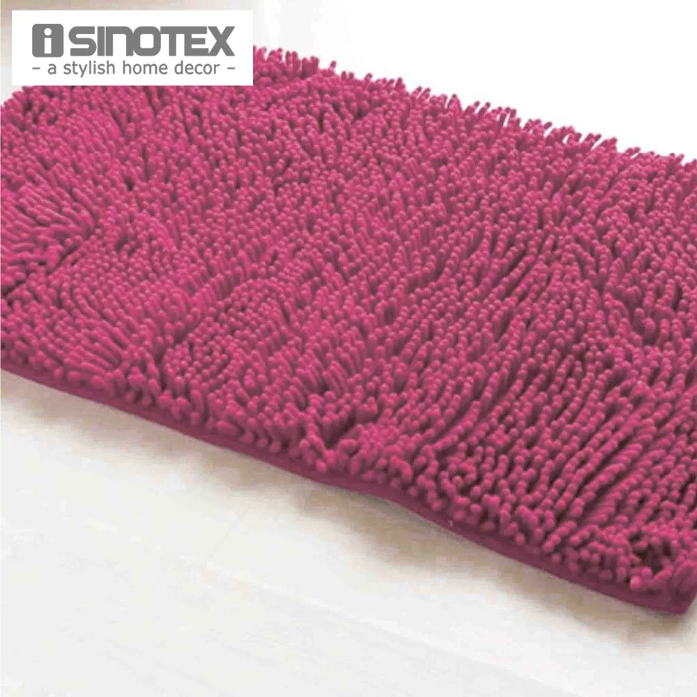 Red Bath Mat Soft Shaggy Mat Chenille Mat Area Rug Bathroom Floor