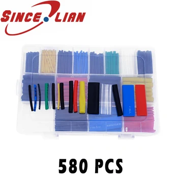 

580pcs Heat Shrink Tube Insulation Electronic Sleeve Tubing Wrap Wire Insulation Sleeving Wrap Shrinkable Colorful Tubes