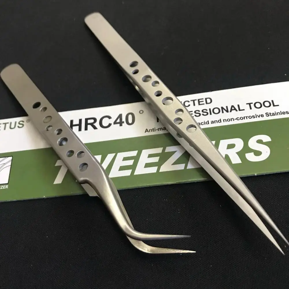

1 pcs Multi-function Pointed /Elbow Stainless Steel Eyelash Tweezers Tool Anti-Static Eyelash Extension Tweezers Nail Art Tool