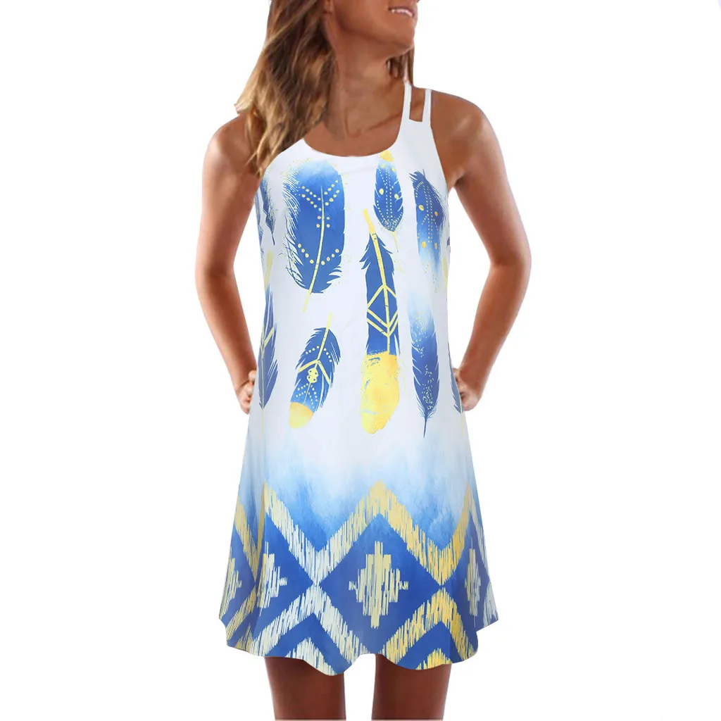 Женские платья летние винтажные vestido 3D Цветочный Принт sukienki Bohe Короткое мини