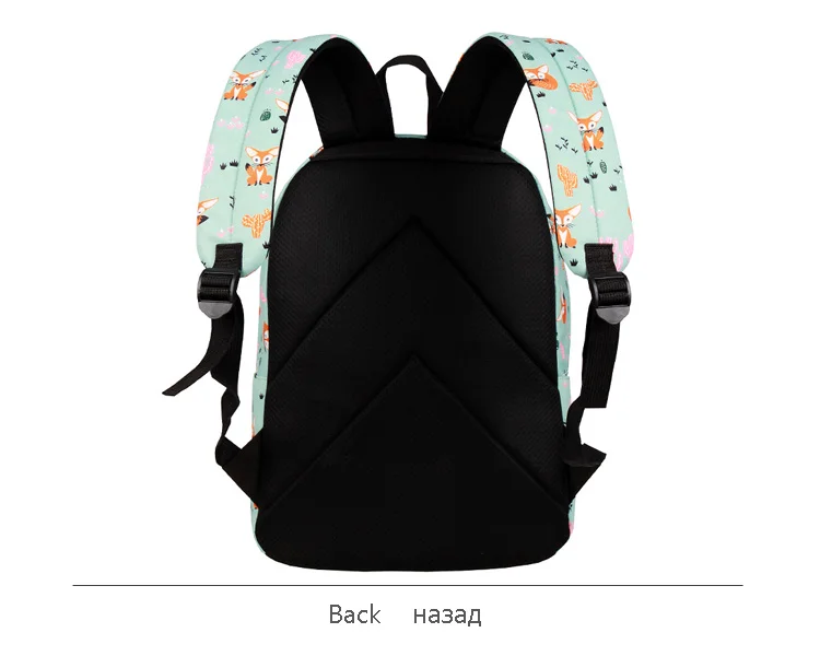 WINNER Fox Pattern Printing Backpack Female Travel Daily Laptop Student School Backpack Water  Repellent For Teenagers Mochila 2018 (7)