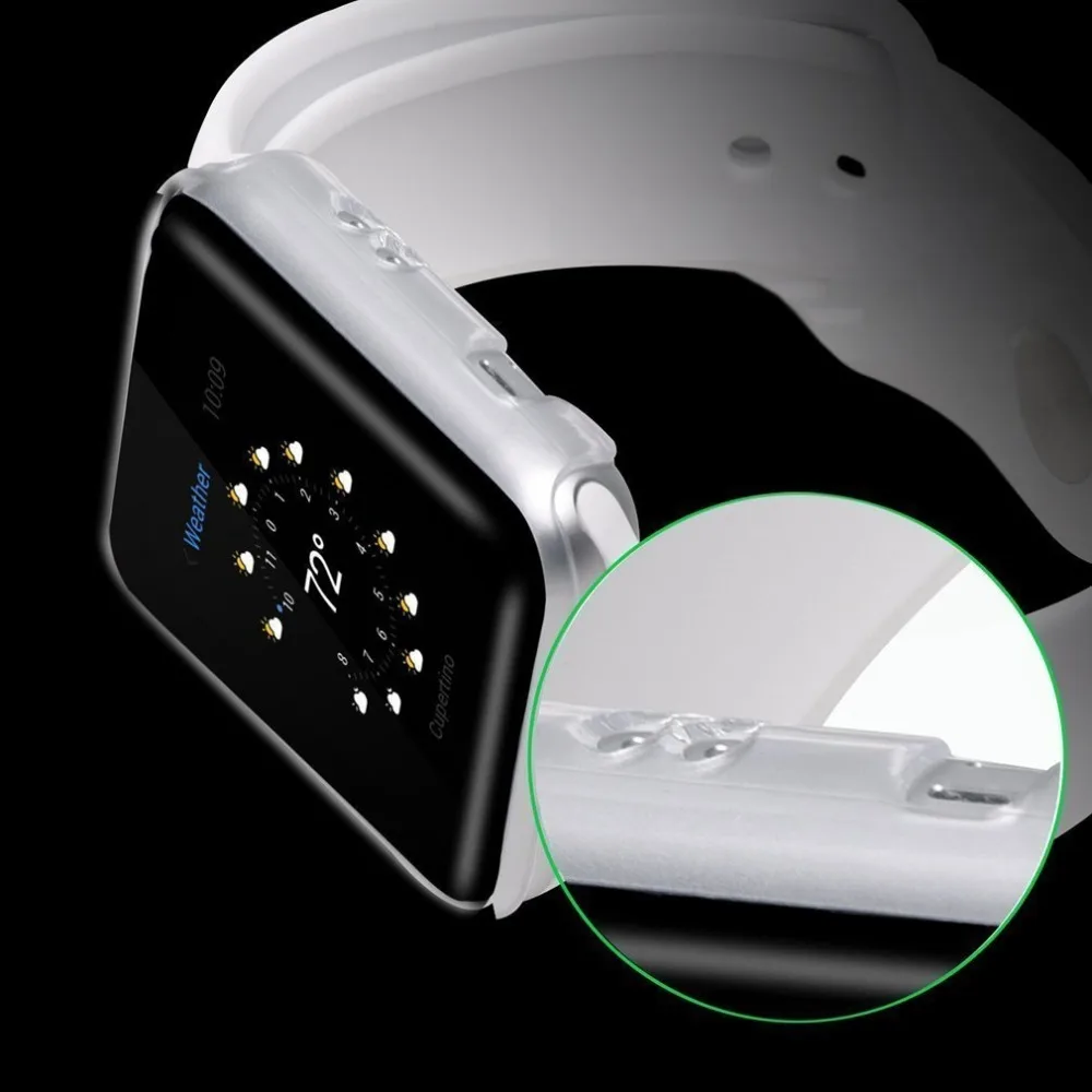 Soft Silicone for Apple Watch Case 42mm 38mm PC Frame Protective Transparent cover for iwatch 3 2 1 Cases bumper Accessories Soft Silicone for Apple Watch Case 42mm 38mm PC Frame Protective Transparent cover for iwatch 3 2 1 Cases bumper Accessories