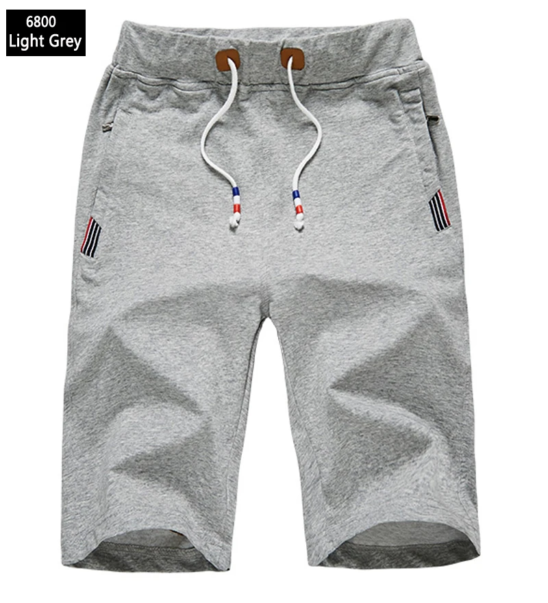 New Men's Shorts Summer Mens Beach Shorts Cotton Casual outwear sports gym joggers running Male Shorts homme Brand Clothing - Цвет: 6800-light grey