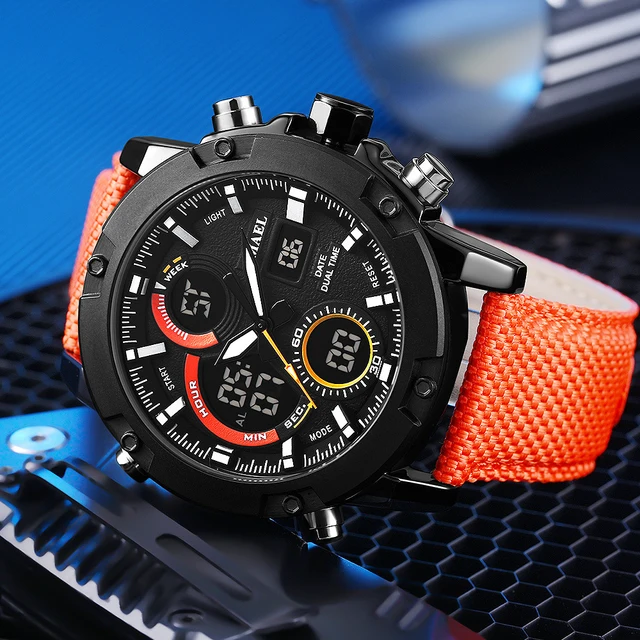 Best Offers Mens Watches Luxury Brand Men Brown Nylon Strap Watches Men's Sports Quartz LED Digital Clock Waterproof Military Wrist Watch Best Offers Mens Watches Luxury Brand Men Brown Nylon Strap Watches Men's Sports Quartz LED Digital Clock Waterproof Military Wrist Watch