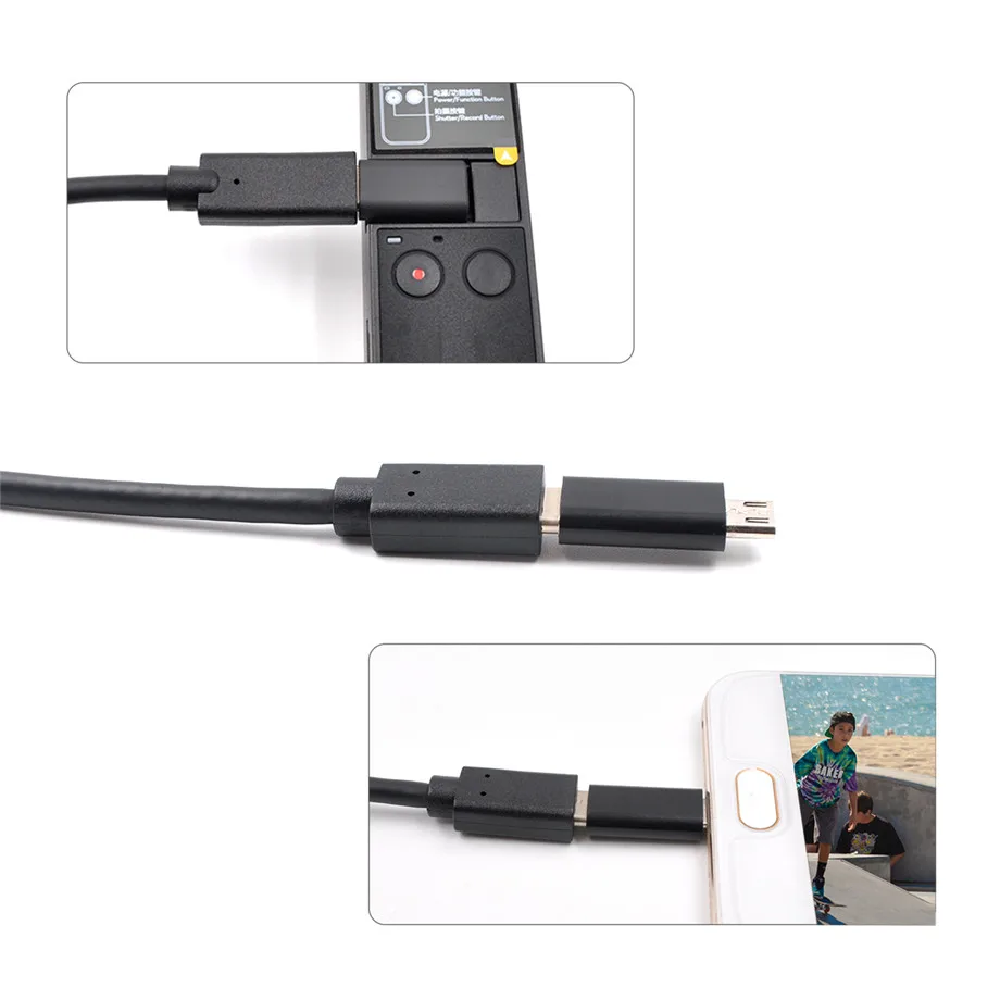 DJI OSMO Pocket Lock Phone Clip Telescopic Rod Selfie Stick Camera Transfer Micro type c Extended Cable with ABS holder-17