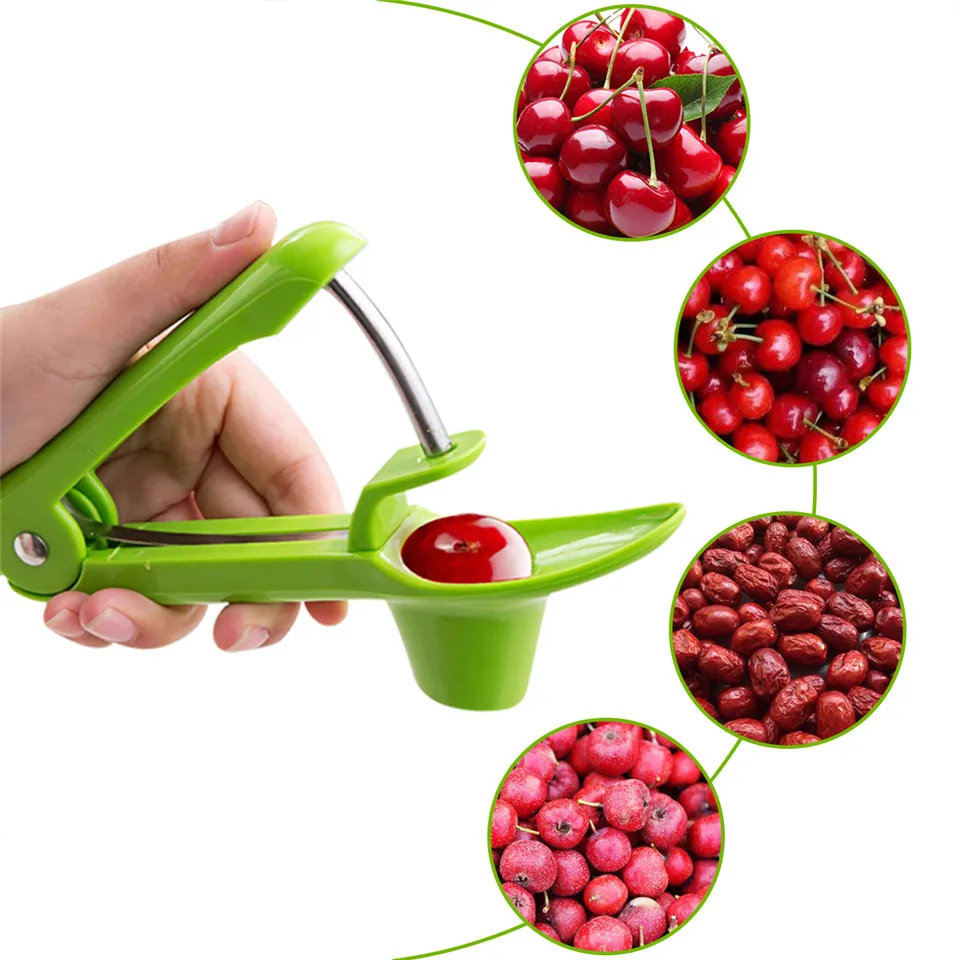 

Onme Cherry Olive Pitter Corer Stone Seed Removal Squeeze Grip Go Nuclear Device Fruit Core Remover Fruit Vegetable Kitchen Tool