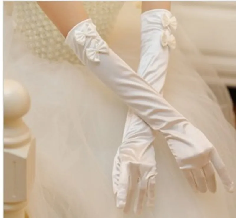 Married gloves wedding dress formal dress gloves long design gloves bow