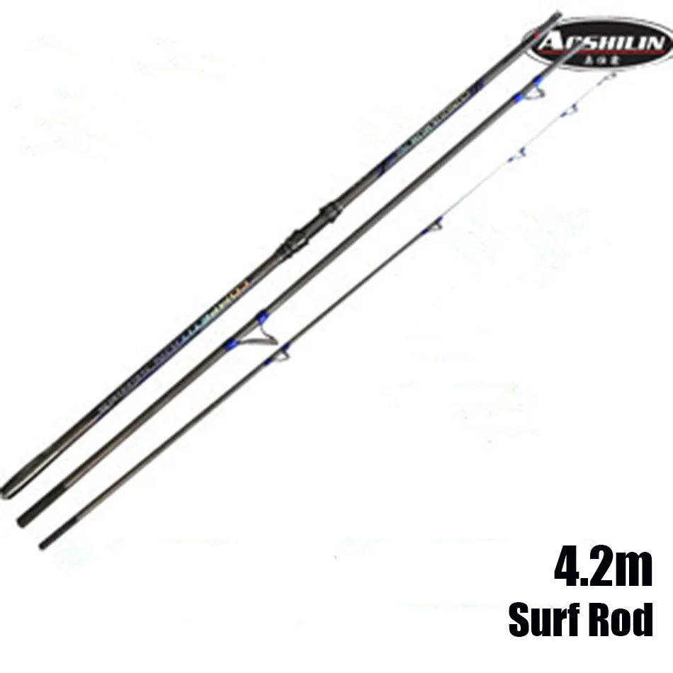 

Free Shipping 4.2m 3 Section Surf Rod High Carbon Surfcasting Distance Throwing Rod