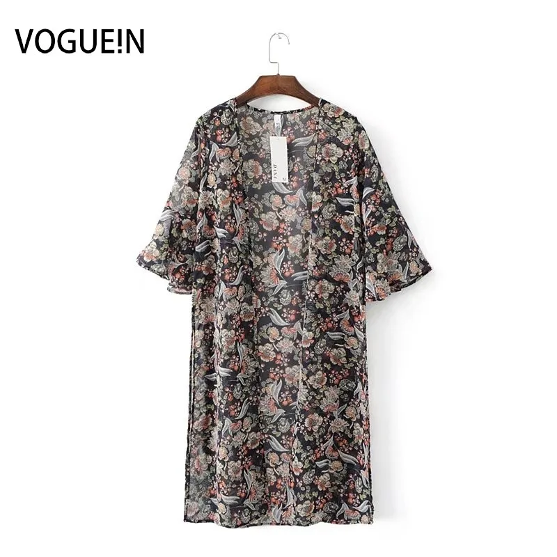 

VOGUE!N New Womens Ladies Summer Flare Short Long Cardigan Chiffon Sheer Coat Jacket Cape