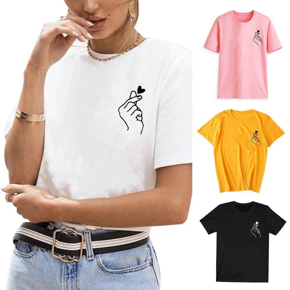 

love t shirt plus size 90s graphic tees women japanese korean clothes casual print o-neck vintage gothic streetwear 2019 print
