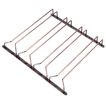 

4 Rows Bronze Rack Cup Holder Simple Wine Champagne Glass Cup Hangers Rack Shelf Hanging Carbinet Kitchen Bar Accessories
