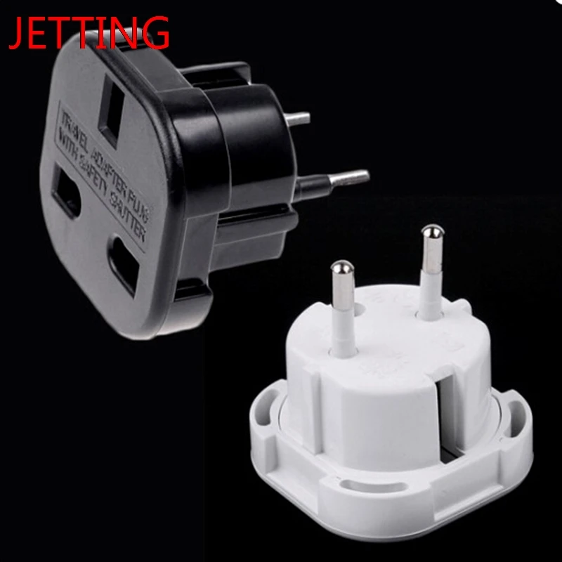 2 PiN Wall Plug Socket UK TO EU EUROPE EUROPEAN UNiVERSAL TRAVEL CHARGER ADAPTER PLUG CONVERTER Black/White
