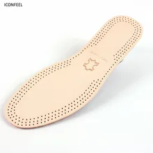 Iconfeel Марка стельки для Для женщин и Для мужчин из натуральной коровьей кожи мужская стелька дышащий здоровья Нескользящие подошвы self Резка Размеры