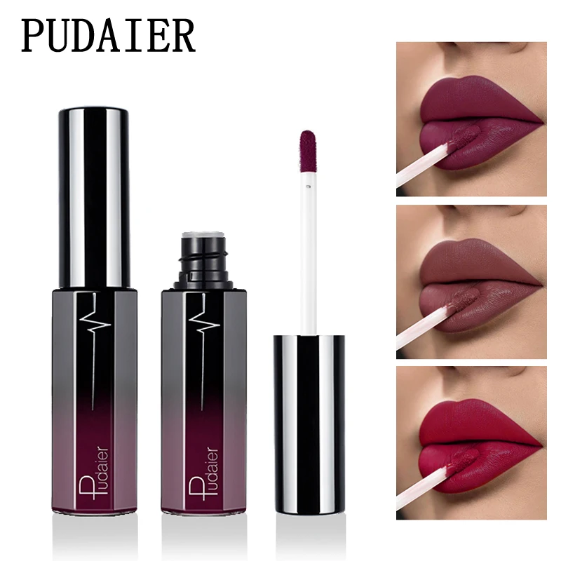 Pudaier Матовая жидкая помада rouge a levre Matte longue tenue maquillage Водонепроницаемый увлажняющий стойкий блеск для губ