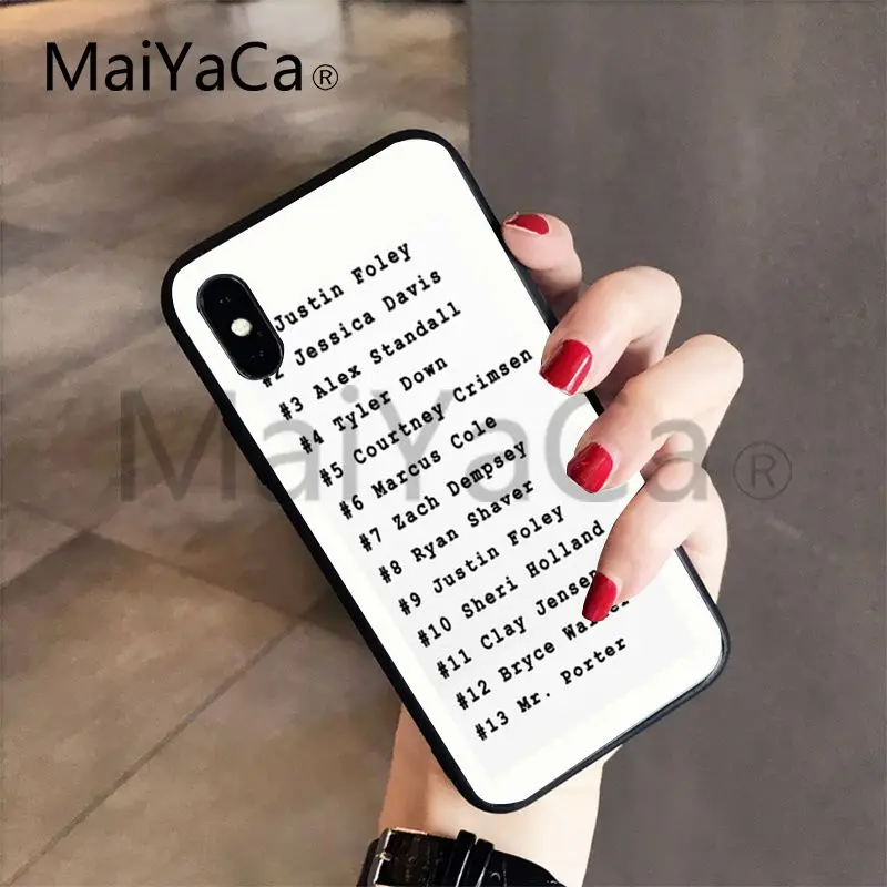 MaiYaCa для iphone 7 6 X Чехол 13 причин почему Дизайн чехол для телефона для iphone 6 6s 6plus 6s plus 7plus 8 8plus 5 5S XS XR XSMAX