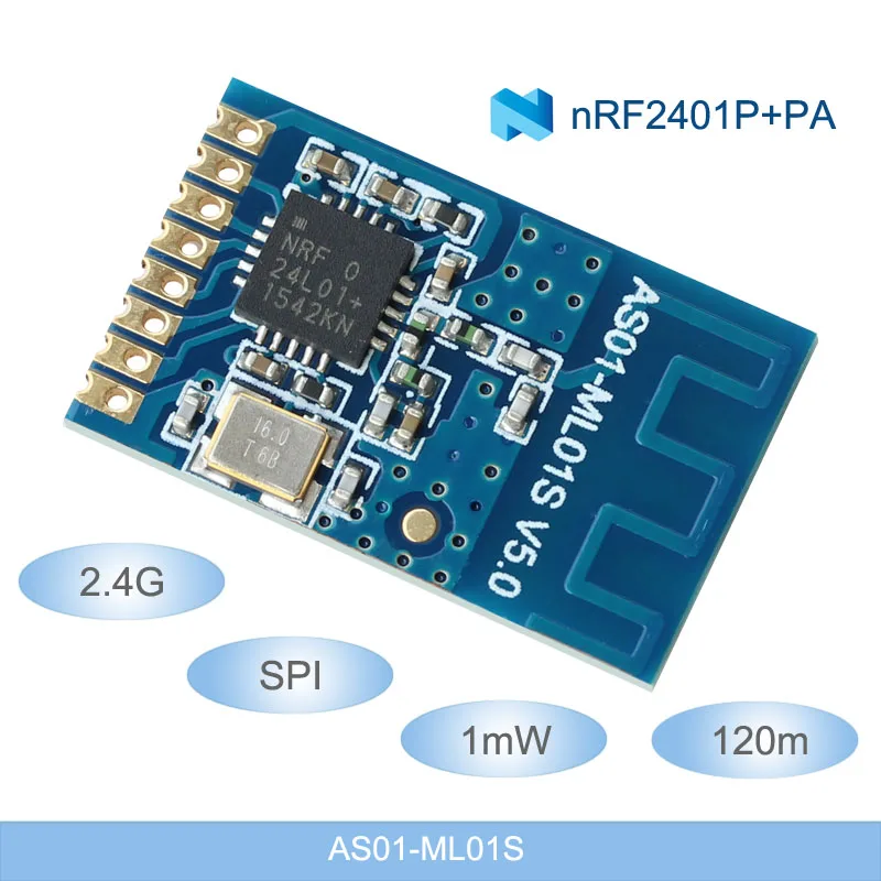 2,4 ГГц nRF24L01P беспроводной rf-модуль для сети 2,4G SPI 1 мВт 120 м приемопередатчик с антенной PCB SMD передатчик и приемник