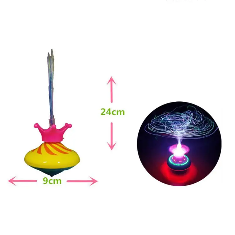 Новинка свет волокно спиннинг Лазерная музыка световой музыкальный Волчок загорается детская игрушка